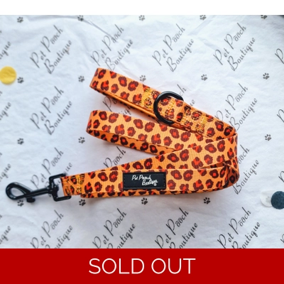 Spiced Honey Leopard Dog Lead - Reversible